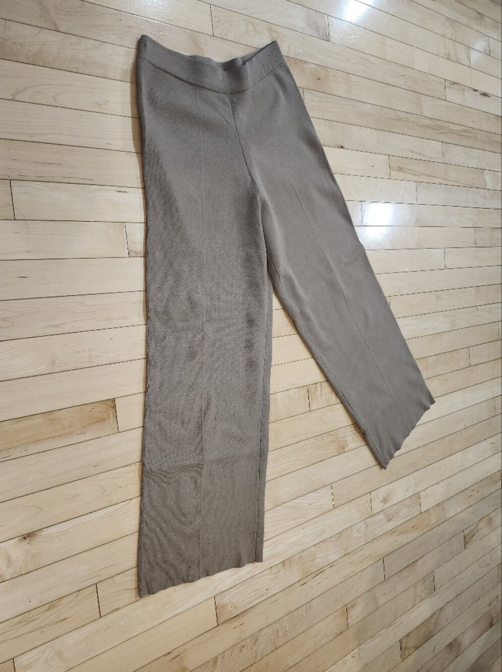 Zara Women's Size Medium Taupe Pleated Knit Pant